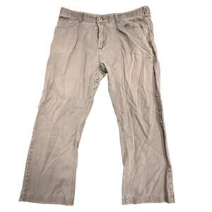 Iron Co. Men's Gray Stretch Canvas Straight Leg Casual Pants Size 36x30
